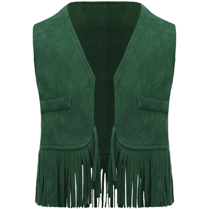 Baby Boys/Girls Western Cowboy Suede Tassels Vest (Age Newborn-24M)