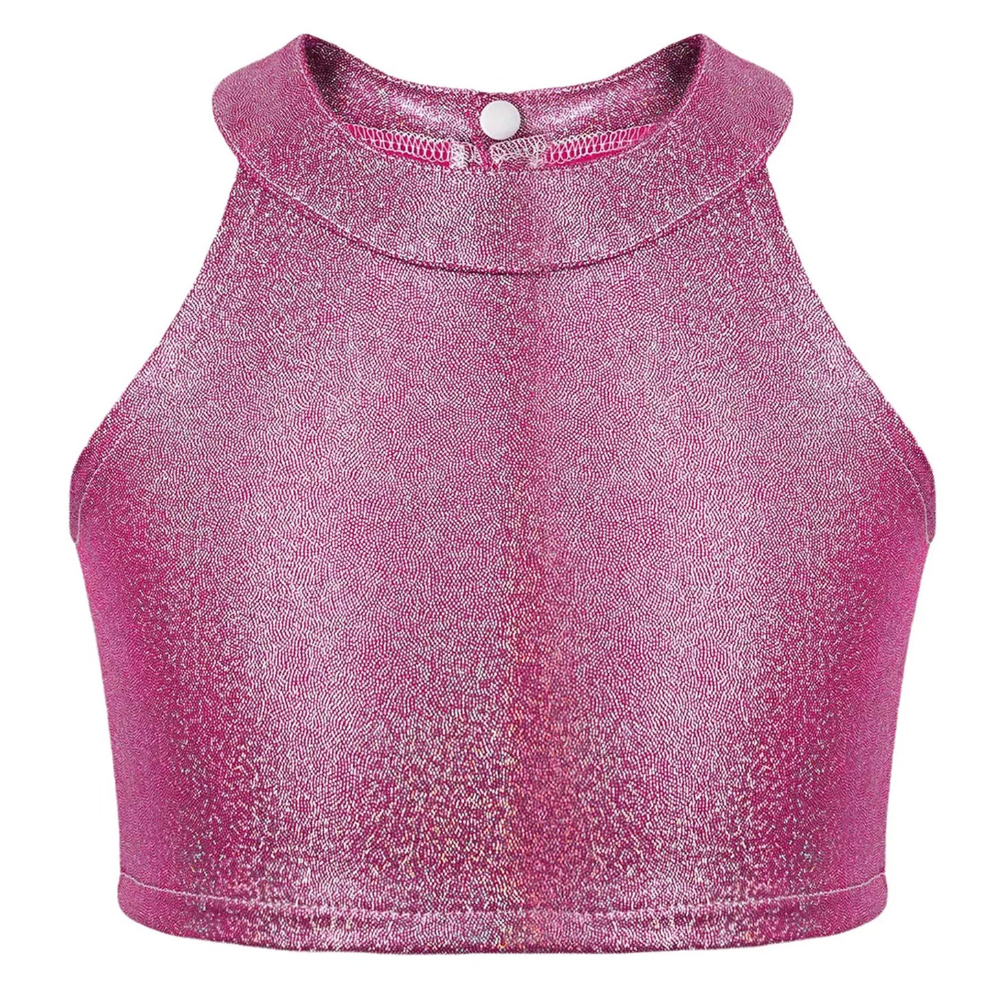 Girls Metallic Shiny Sleeveless Crop Top (Age 24M-16 YRS)