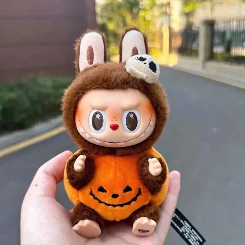 POP MART Labubu Happy Halloween Party Series-Sitting Pumpkin Vinyl Plush Pendant