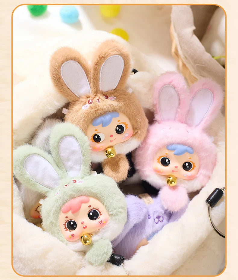 Samuel Mini Fortune Bunny & Baby Animals Blind Box - Cute Vinyl Plush Doll Bag Charm Set, Adorable Girl's Gift Collection