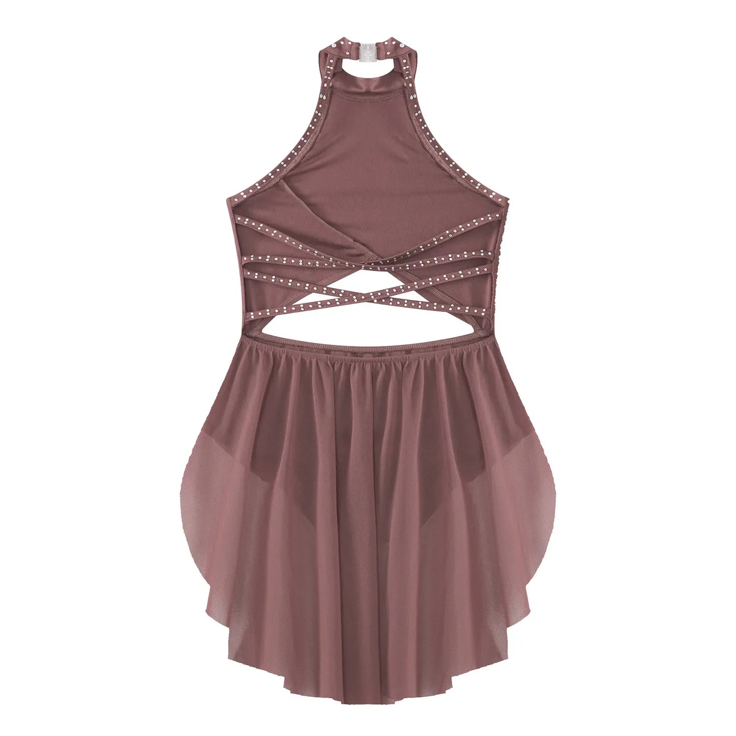 Girls Dance Rhinestone Dress Costume (Age 6-16YRS)
