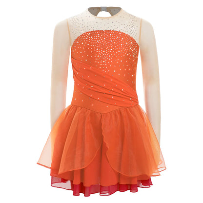 Girls Ballet Dance Rhinestone Long Sleeve Gymnastics Leotard (Age 6-16 YRS)