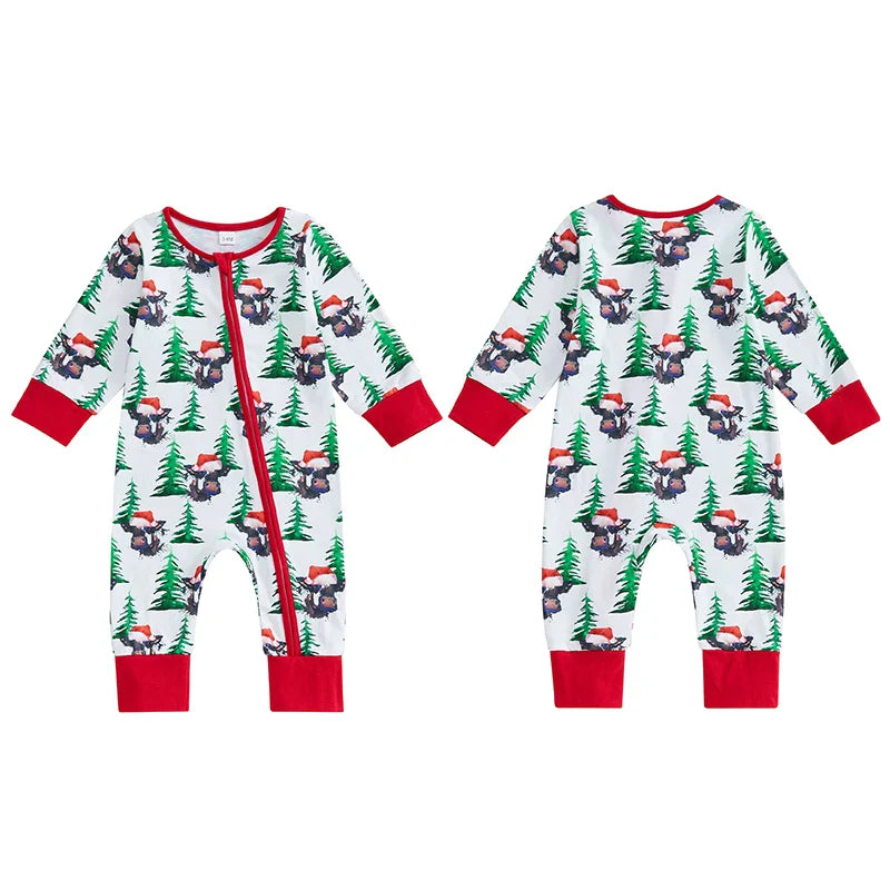 Baby Girls/Boys Christmas Print Romper (Age Newborn-12M)