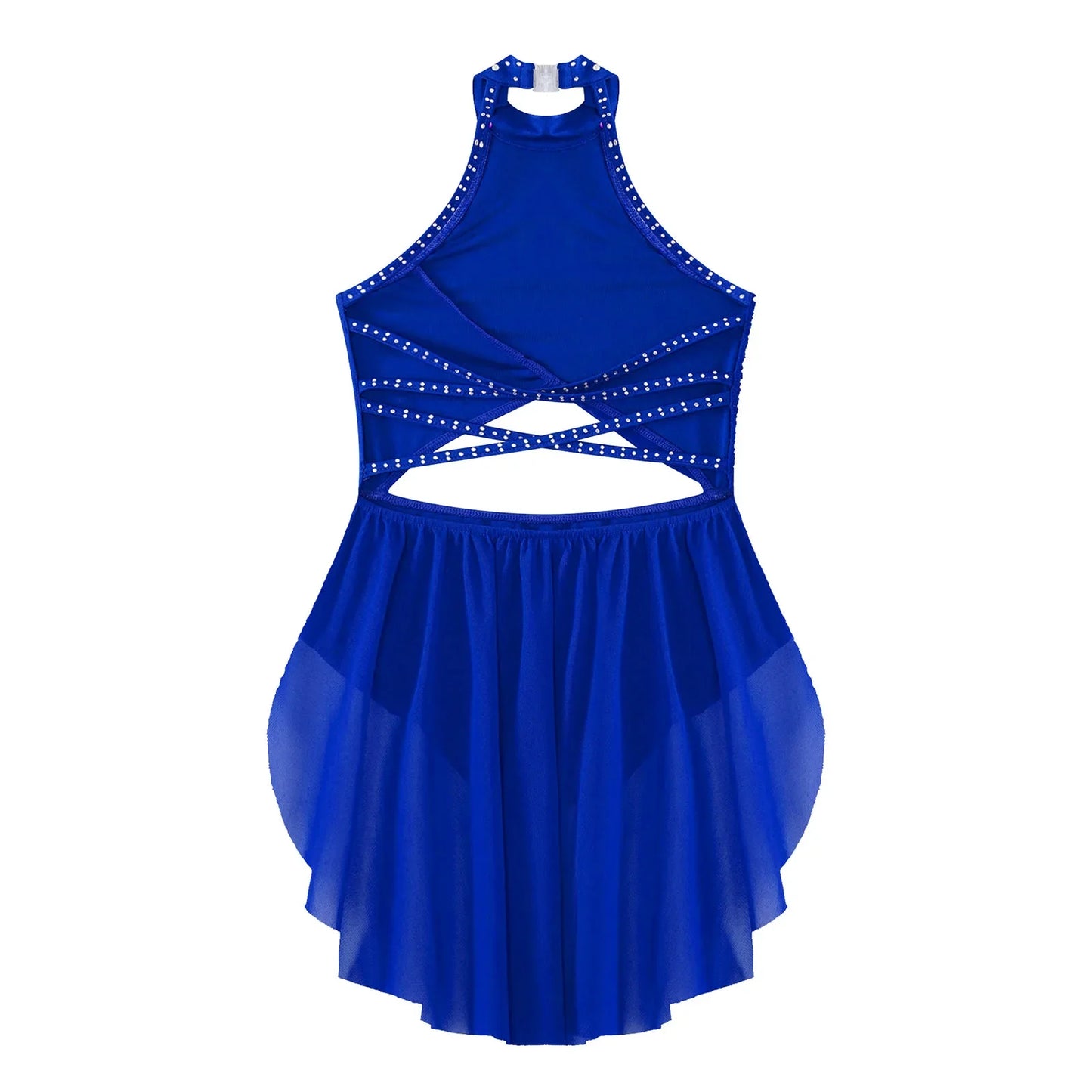 Girls Dance Rhinestone Dress Costume (Age 6-16YRS)