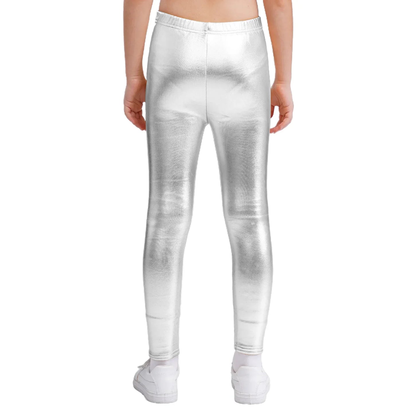 Girls Metallic Warm Fleece-Lined Elastic Waistband Leggings (Age 18M-10 YRS)