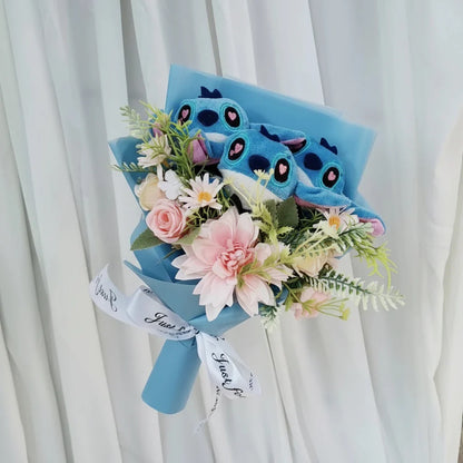 Disney Lilo & Angel Plush Bouquet | Cute Anime Stitch Plush Dolls - Valentines Gift Multi 3