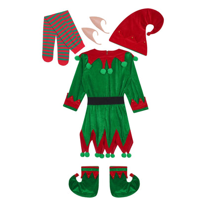 Kids Christmas Elf Costume (Age 3-18YRS)