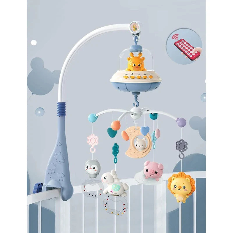 Musical Baby Crib Mobile with Lights Music Projection for Infants Remote Control Toy