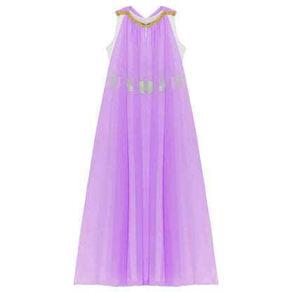 Girls Roman Grecian Athena Split Costume Dress (Age 6-16 YRS)