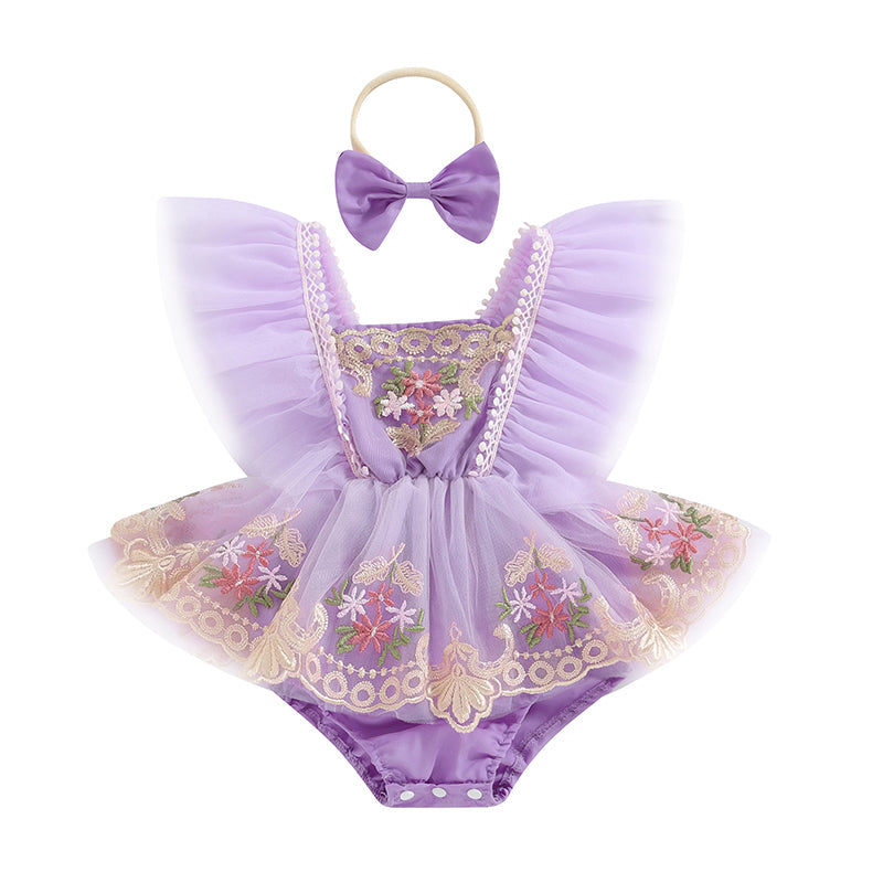 Baby Girls Embroidered Romper (Age 3M-24M)