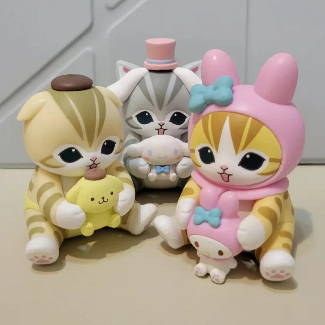 Mofusand x Sanrio Characters Vinyl Dolls – Finished Model Figures | Hello Kitty, Kuromi, My Melody & More