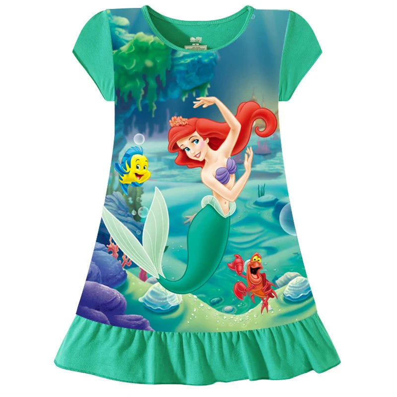 Girls Ariel Night Dress Green