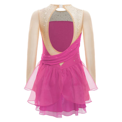 Girls Ballet Dance Rhinestone Long Sleeve Gymnastics Leotard (Age 6-16 YRS)