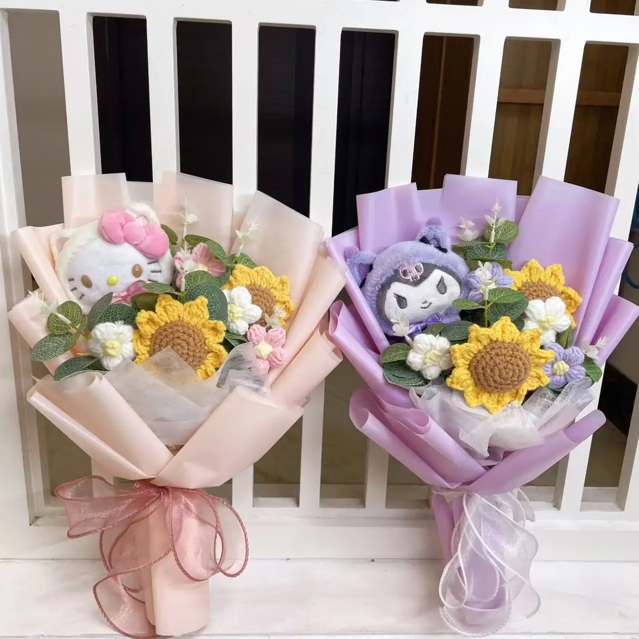 Plush Miss Kitty Stuffed Gift Flower Bouquet