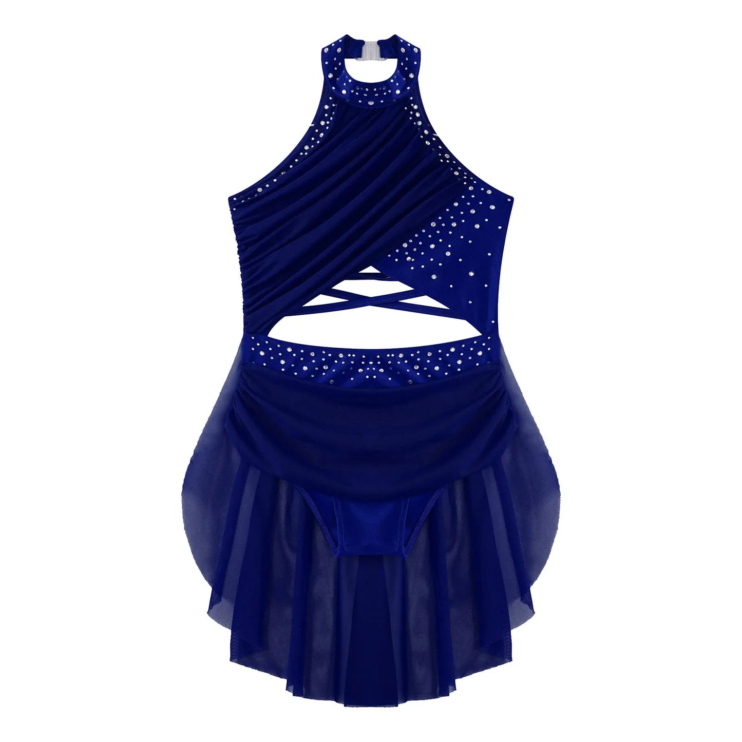 Girls Dance Rhinestone Dress Costume (Age 6-16YRS)