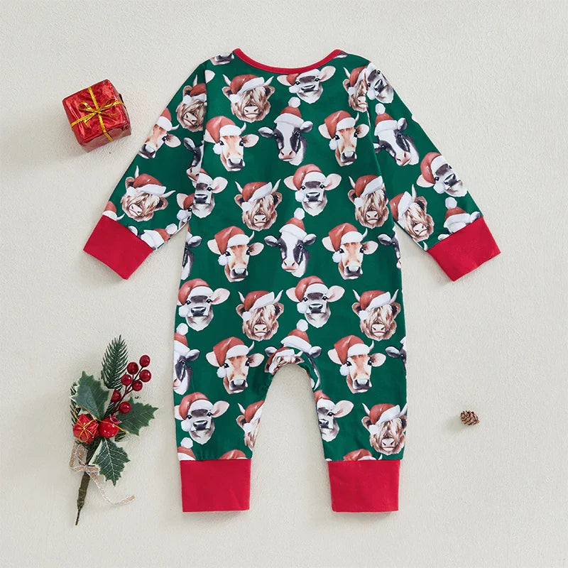 Baby Girls/Boys Christmas Print Romper (Age Newborn-12M)
