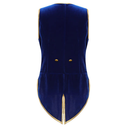 Boys Medieval Renaissance Tailcoat Vest Costume (Age 6-16YRS)