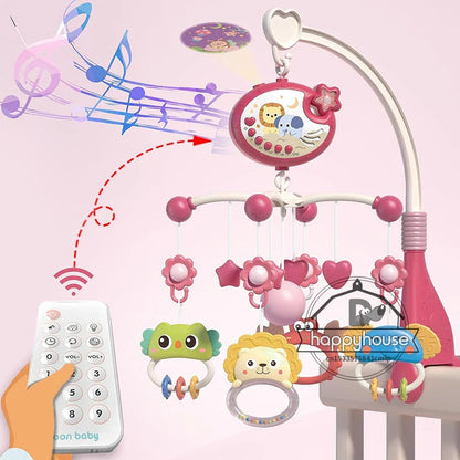 Musical Baby Crib Mobile with Lights Music Projection for Infants Remote Control Toy