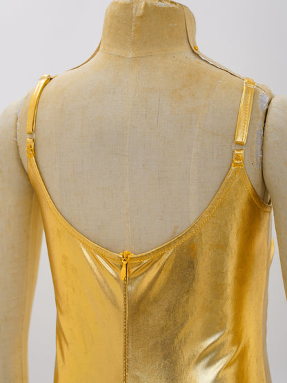 Girls Metallic Gymnastic Jumpsuit (Age 4-16YRS)