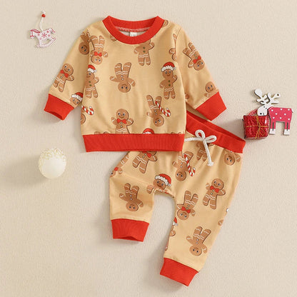 Baby Gingerbread Print Christmas Pyjamas (Age 3M-3YRS)