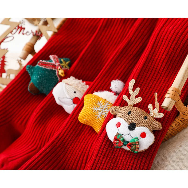 Girls Red Christmas Tights (Age Newborn-6YRS)