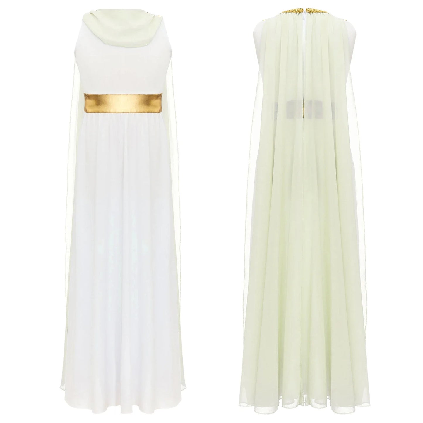 Girls Roman Grecian Athena Split Costume Dress (Age 6-16 YRS)