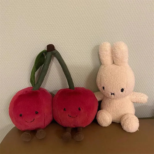Plush Cherry Stuffed Toy Keychain Pendant - 10cm