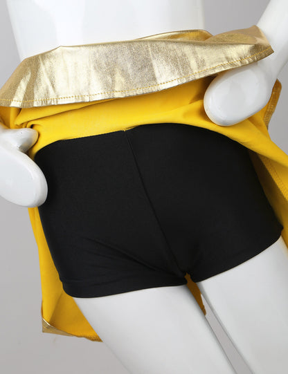 Girls Dance Metallic Long Sleeve Sequin Crop Top & Skirt (Age 6-14YRS)