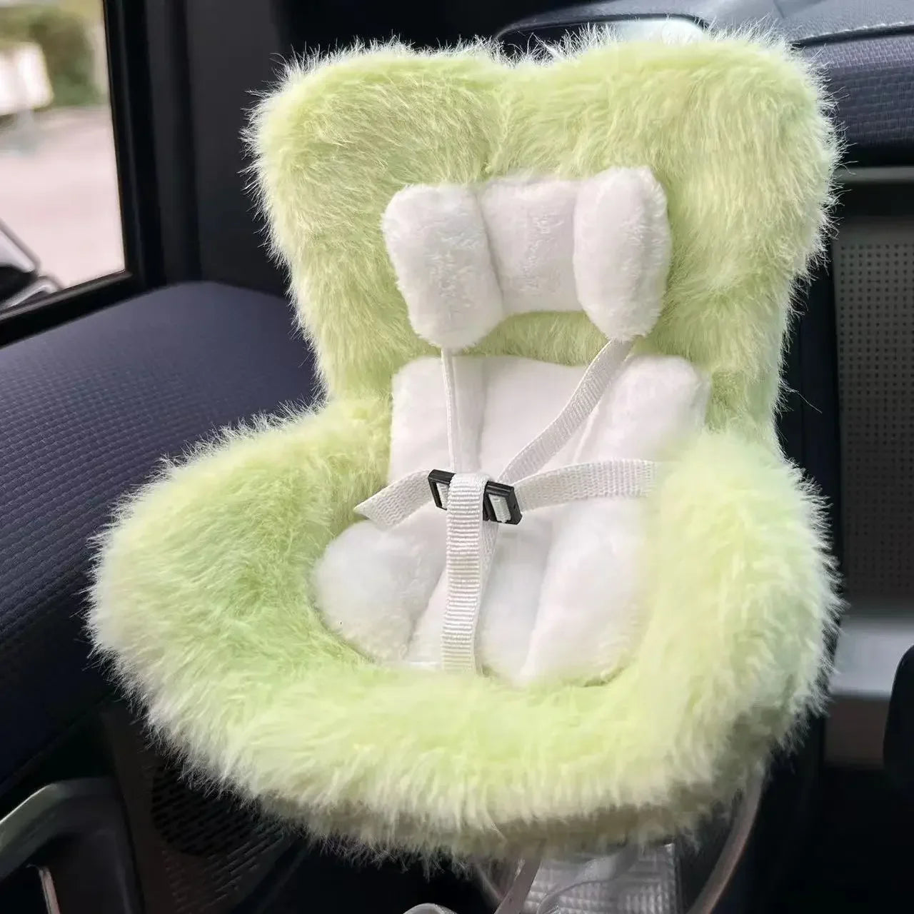 Labubu Doll Car Safety Seat – Plush Aromatherapy Edition | Fits Dolls up to 18cm Green