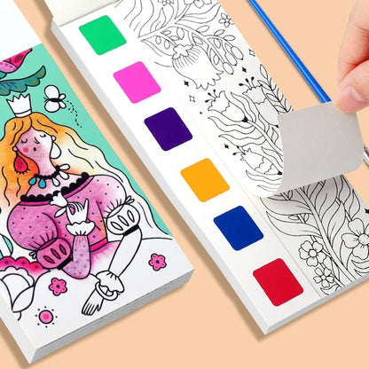 Kids Watercolor Painting Coloring Book