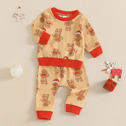 Baby Gingerbread Print Christmas Pyjamas (Age 3M-3YRS)
