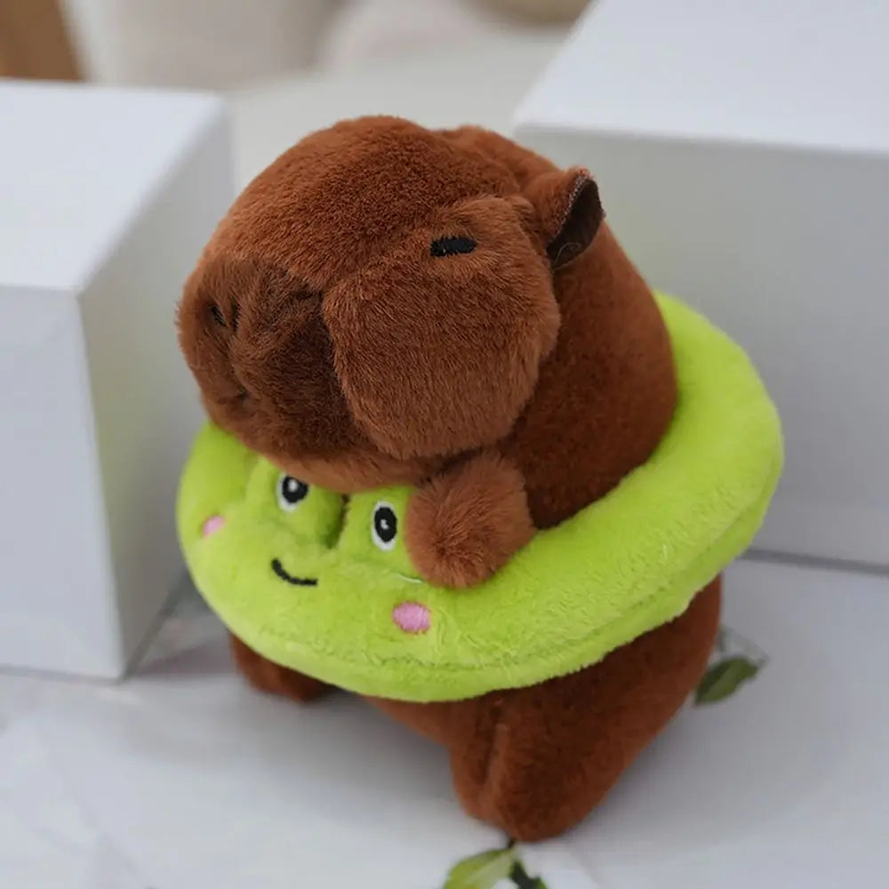 Plush Cute Capybara Stuffed Toy Hoodie with Wings - 12cm Green-duck