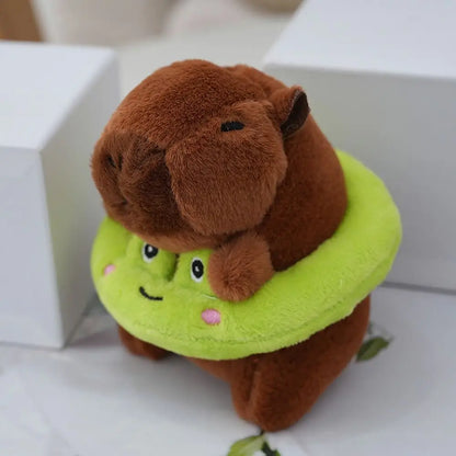 Plush Cute Capybara Stuffed Toy Hoodie with Wings - 12cm Green-duck