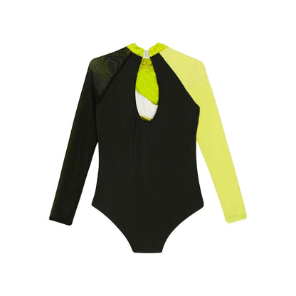 Girls Ballet Dance Leotard Gymnastics  Rhinestones Sheer Mesh Long Sleeve (Age 4-16 YRS)