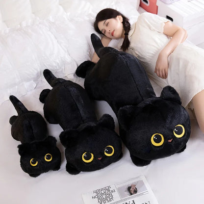 Plush Black Cat Pillow Stuffed Toy 50-90cm