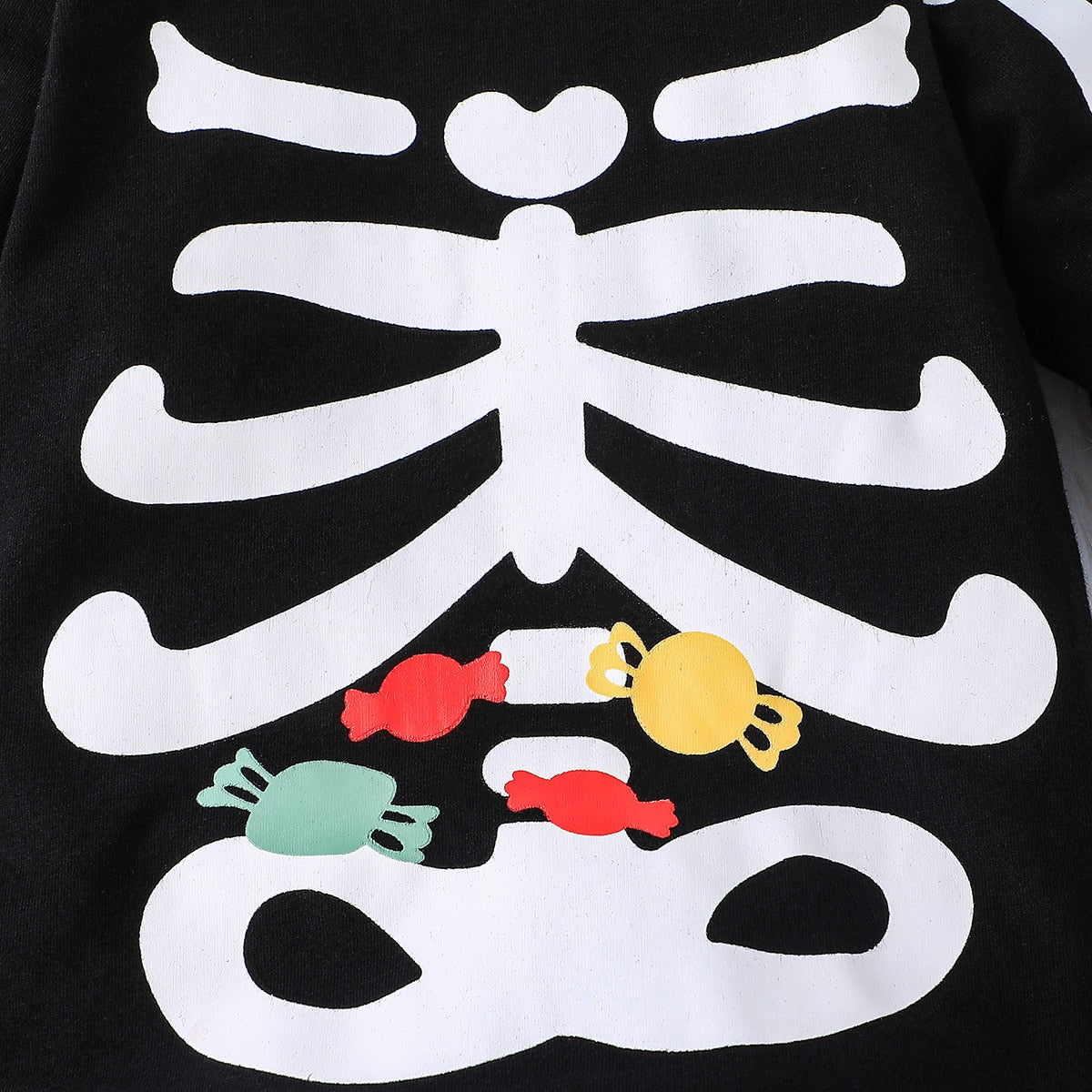 Baby Black Skeleton Print Jumpsuit Gro & Hat (Age Newborn - 18M)
