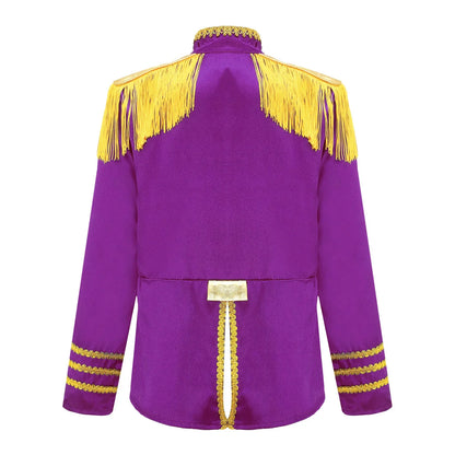 Girls 60s Retro Band Musician Costume Tassel Jacket (Age 6-16 YRS)