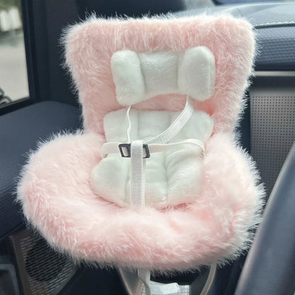 Labubu Doll Car Safety Seat – Plush Aromatherapy Edition | Fits Dolls up to 18cm Pink