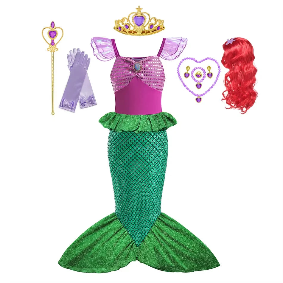 Girls Ariel Princess Dress Up Costume (Age 3-10YRS) Dress Sets 03