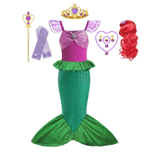 Girls Ariel Princess Dress Up Costume (Age 3-10YRS) Dress Sets 03