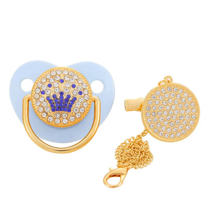 Baby Rhinestone Bling Pacifier Dummy Clip