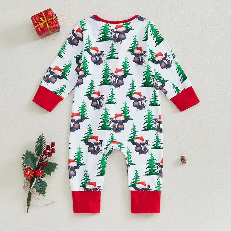 Baby Girls/Boys Christmas Print Romper (Age Newborn-12M)