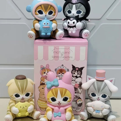 Mofusand x Sanrio Characters Vinyl Dolls – Finished Model Figures | Hello Kitty, Kuromi, My Melody & More