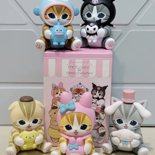 Mofusand x Sanrio Characters Vinyl Dolls – Finished Model Figures | Hello Kitty, Kuromi, My Melody & More