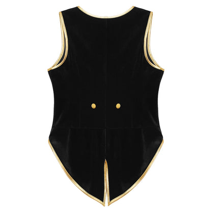 Boys Medieval Renaissance Tailcoat Vest Costume (Age 6-16YRS)