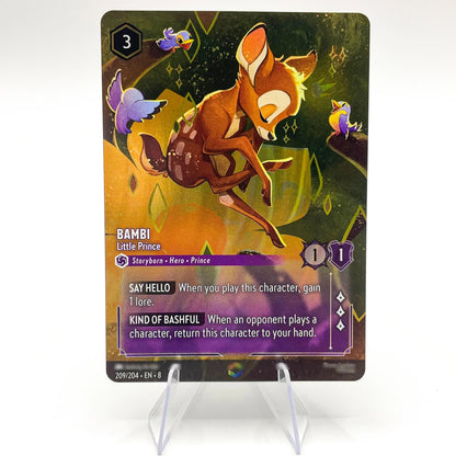 Lorcana Proxy Chapter 8 – Enchanted Foil TCG Card Set | Mushu, Perdita, Bambi, Lilo, Jasmine, Kuzco | English Edition 209-EN-8