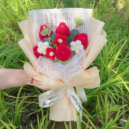 Plush Strawberry Orange Stuffed Flower Gift Bouquets - 40cm