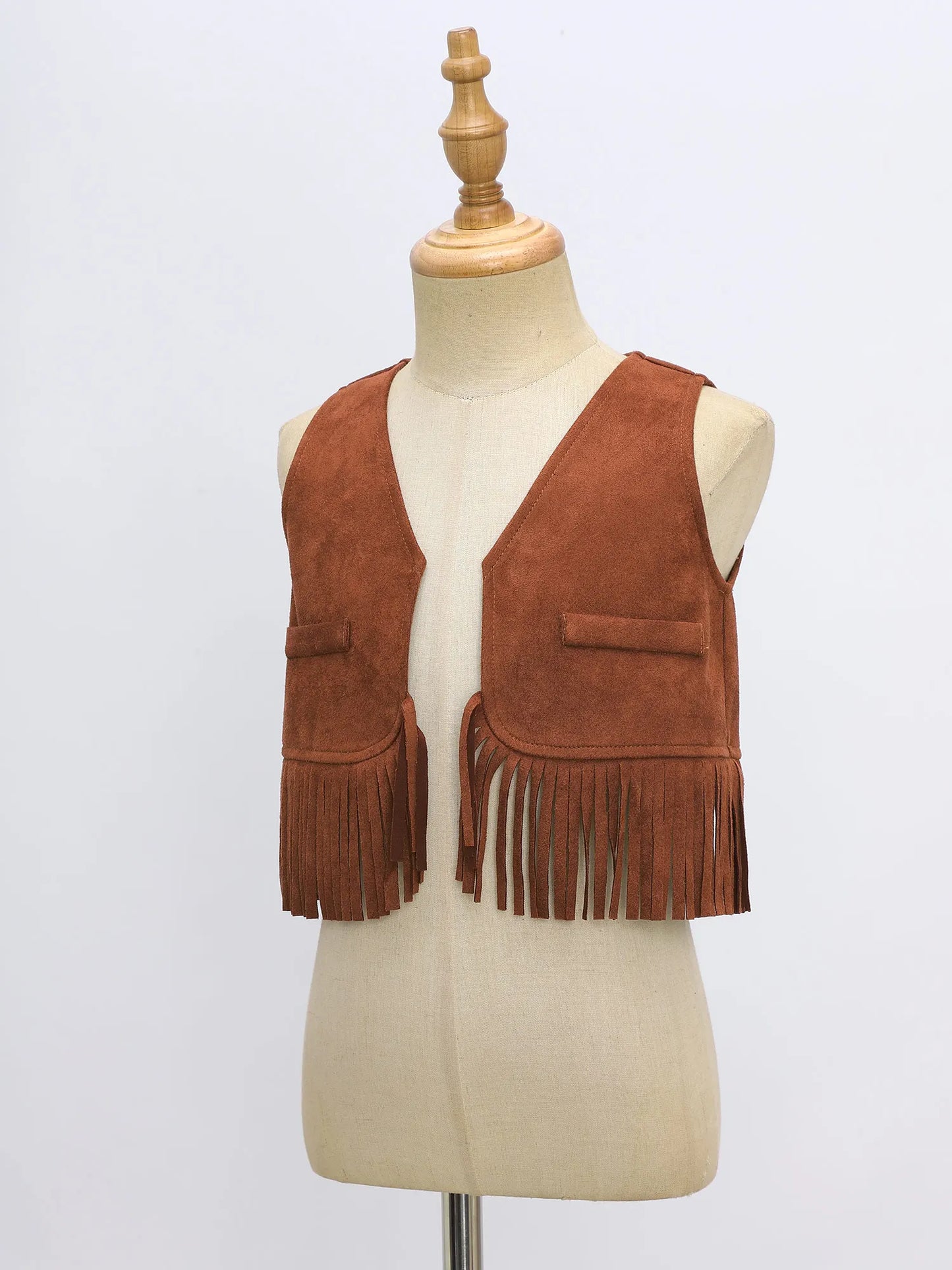 Baby Boys/Girls Western Cowboy Suede Tassels Vest (Age Newborn-24M)