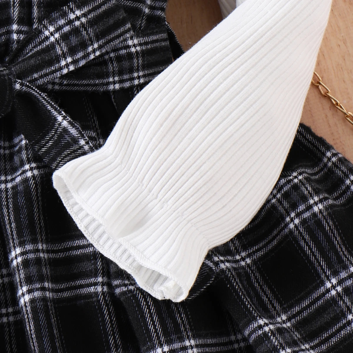 Girls Black Plaid Dress (Age 5-12YRS)