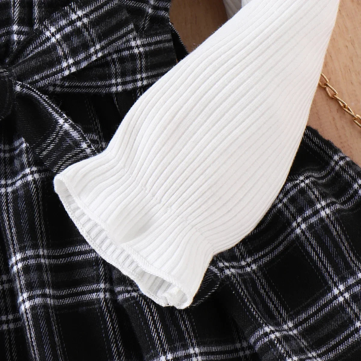 Girls Black Plaid Dress (Age 5-12YRS)